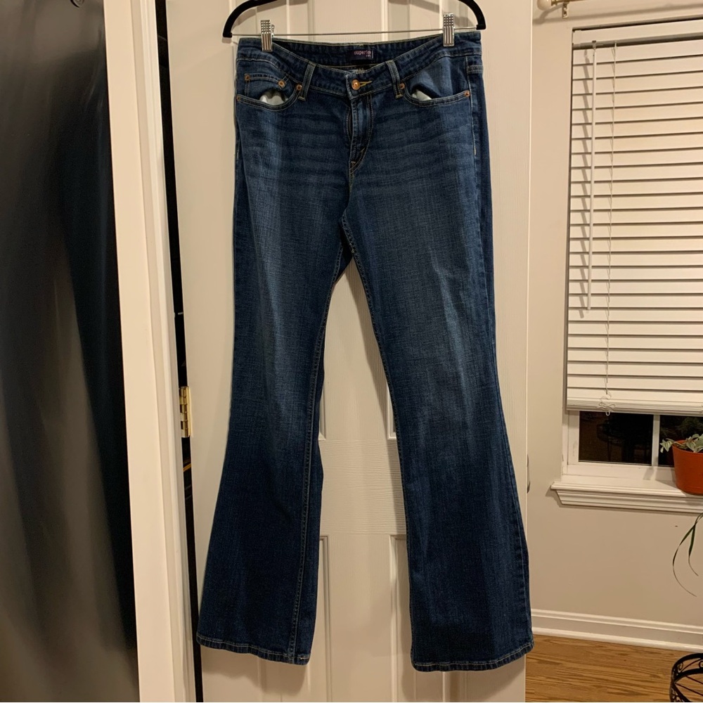 Levi's 518 Jeans Super Low Bootcut Womens Denim Medium Blue Stretch Size 11